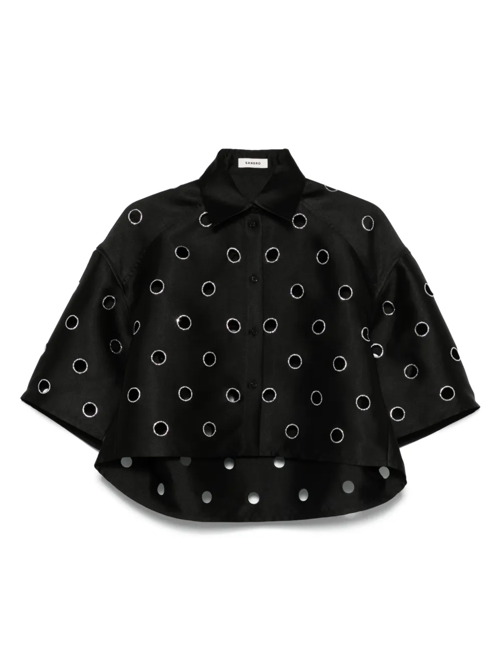 SANDRO Uitgesneden blouse Zwart