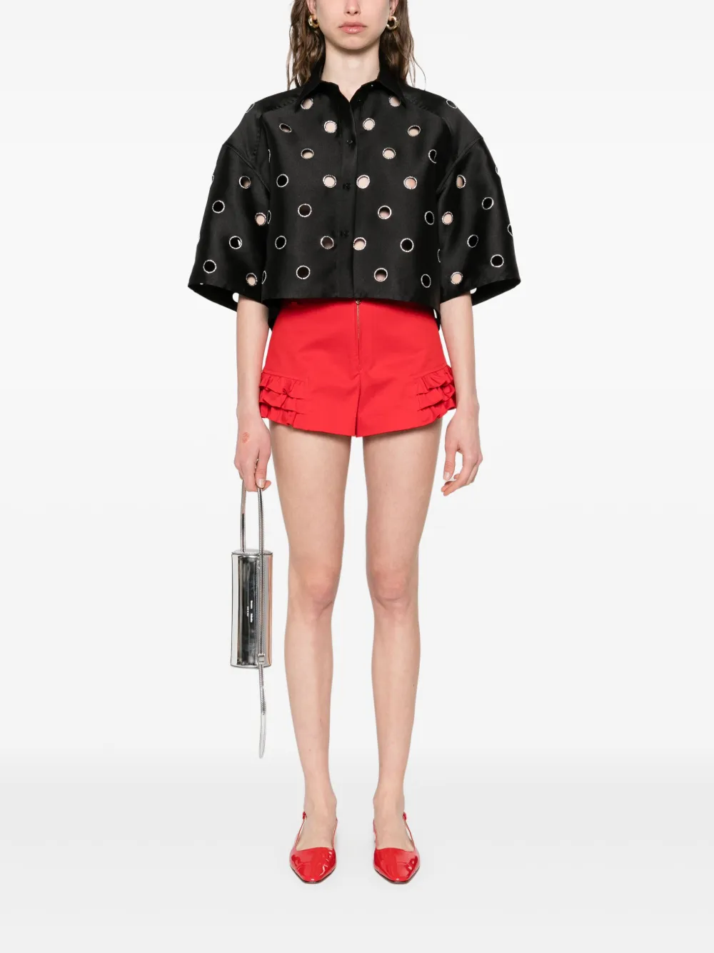SANDRO Uitgesneden blouse Zwart