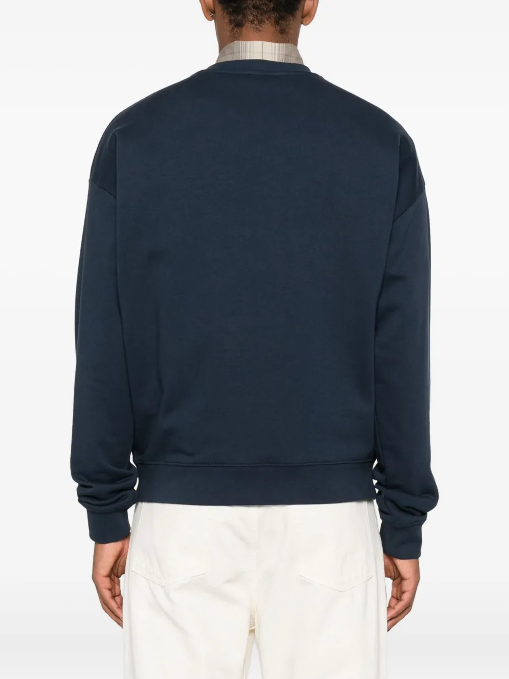 SANDRO logo-appliqué crew-neck sweatshirt Blauw