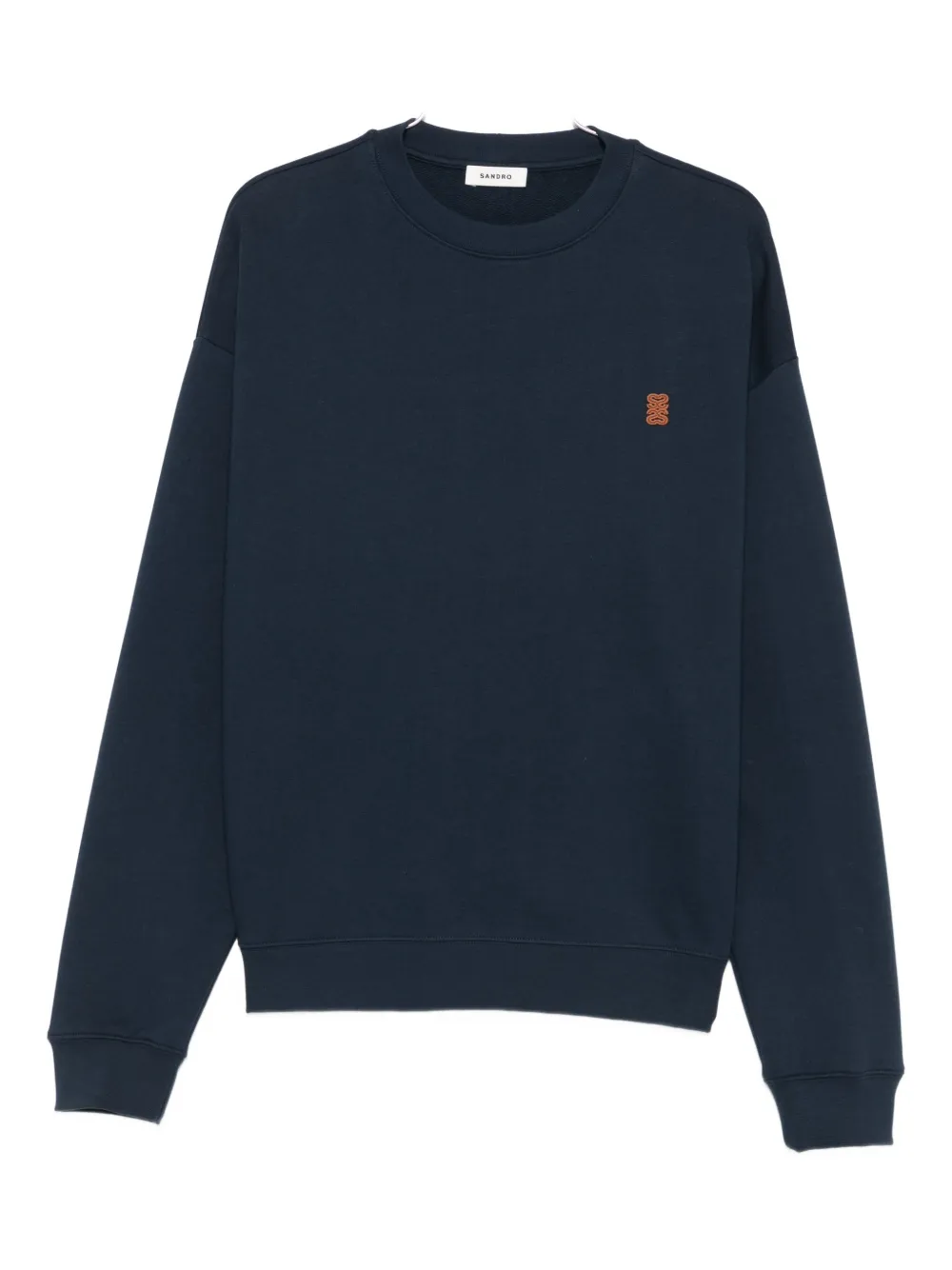 SANDRO logo-appliqué crew-neck sweatshirt Blauw