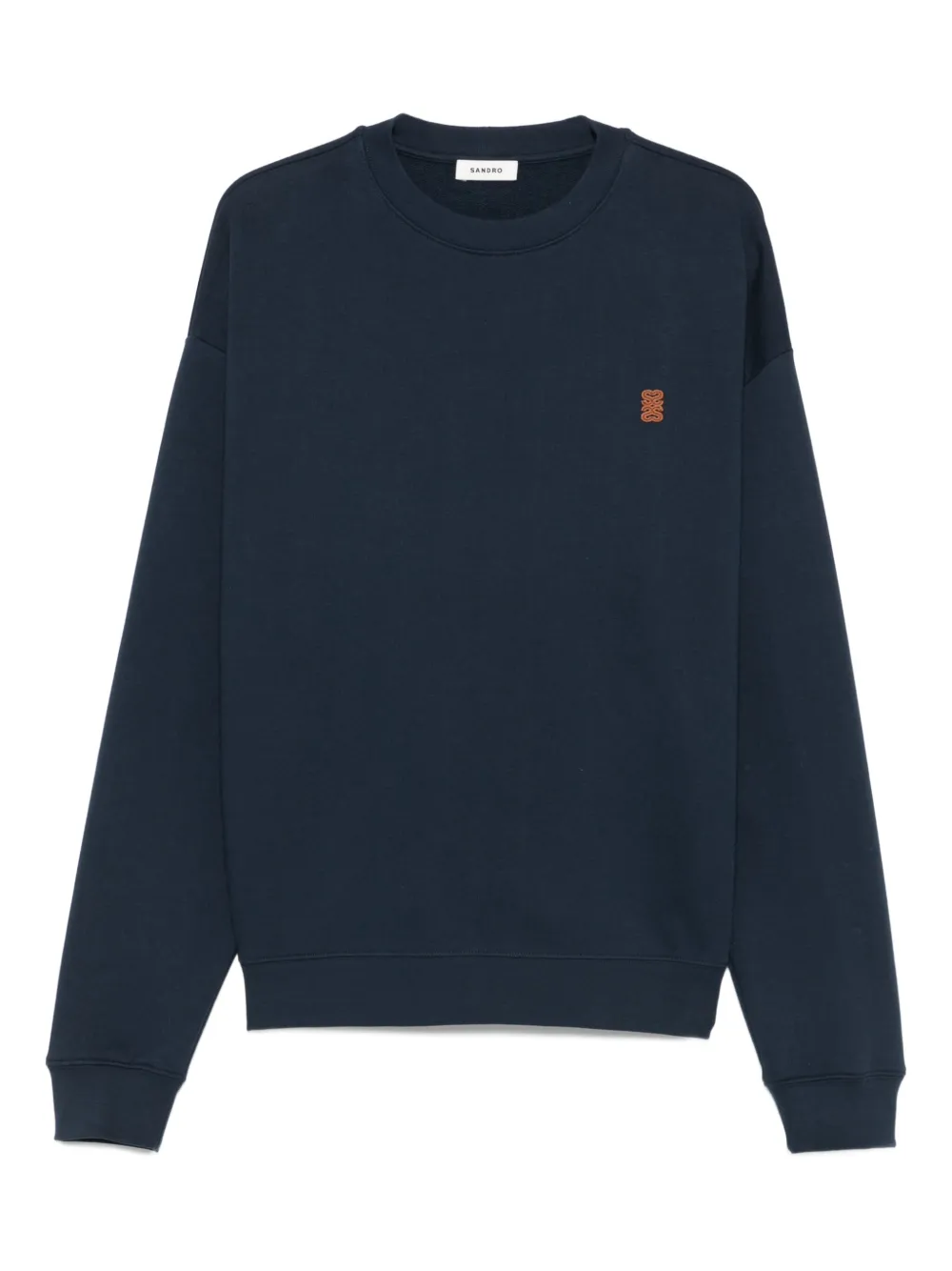 SANDRO logo-appliqué crew-neck sweatshirt Blauw