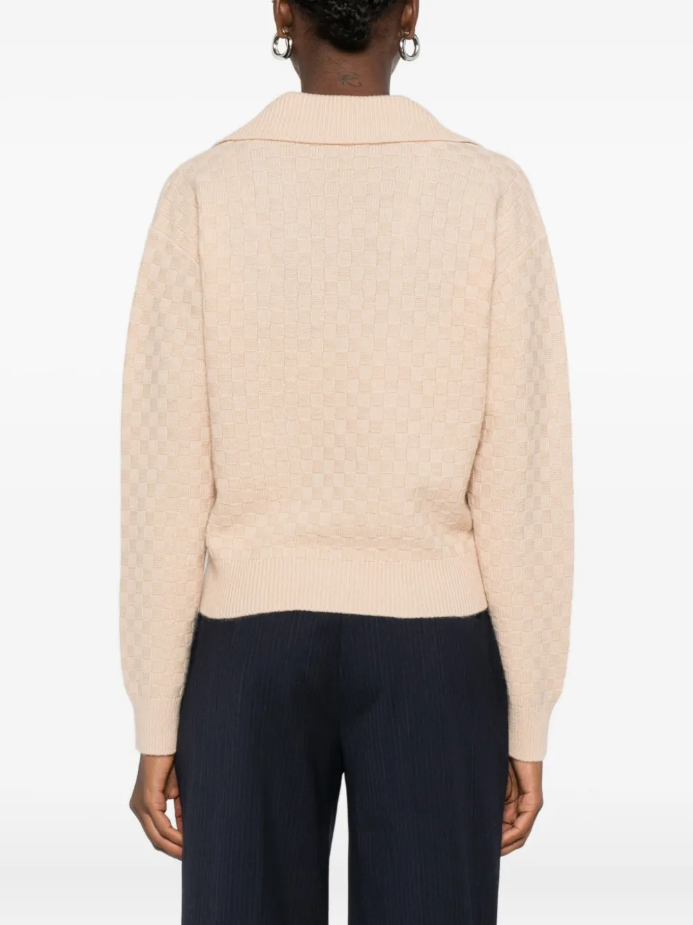 SANDRO Trui met textuur en V-hals Beige