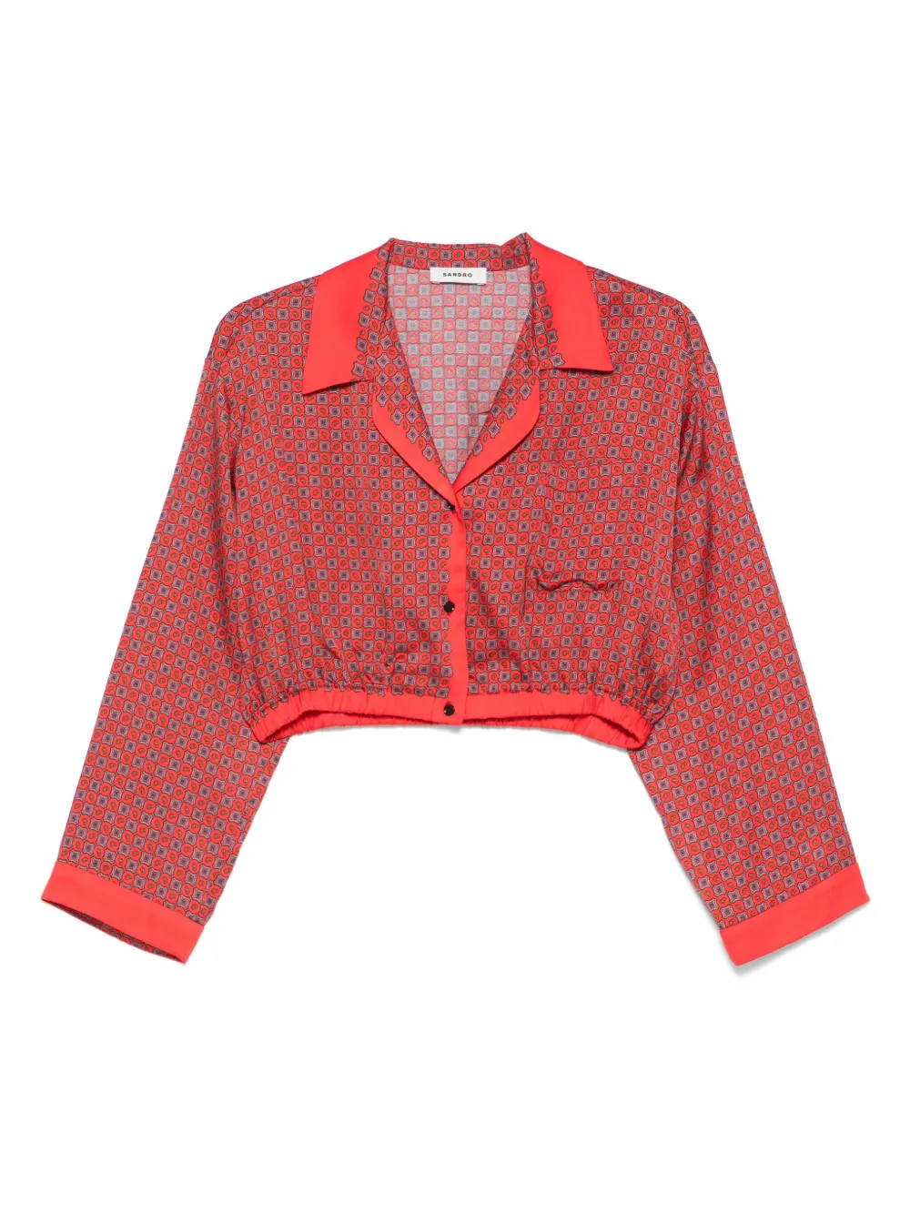 Sandro Printed Cropped Shirt