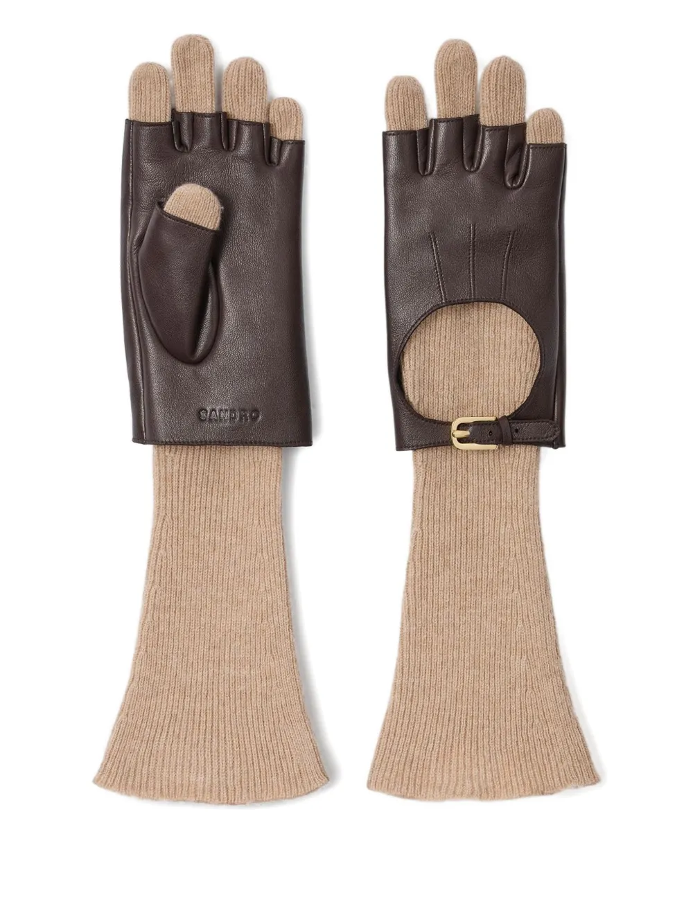 SANDRO layered gloves | Brown | Image 1