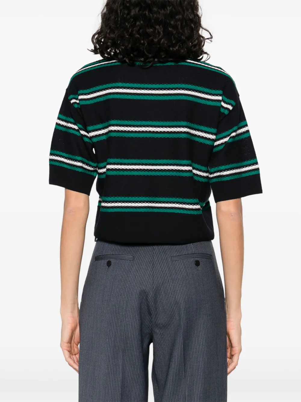 SANDRO Gestreepte polotop Blauw