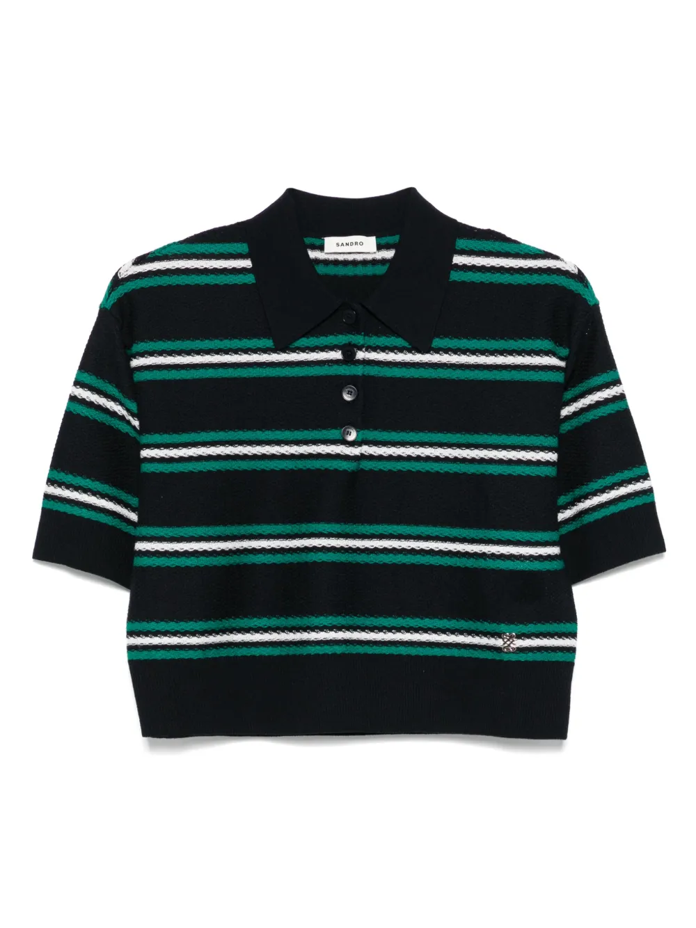 SANDRO Gestreepte polotop Blauw