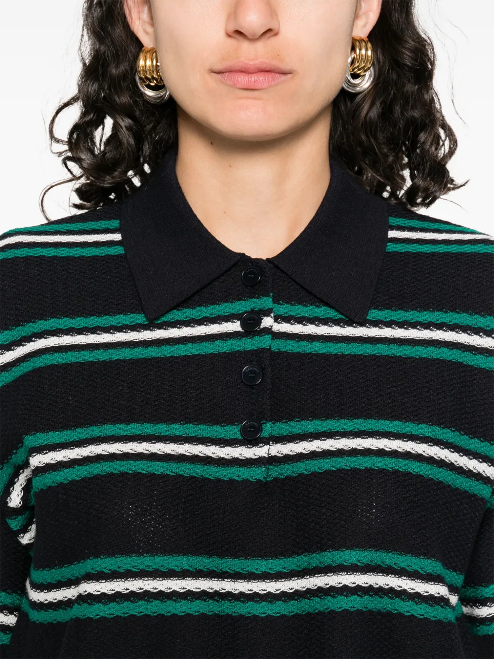 SANDRO Gestreepte polotop Blauw