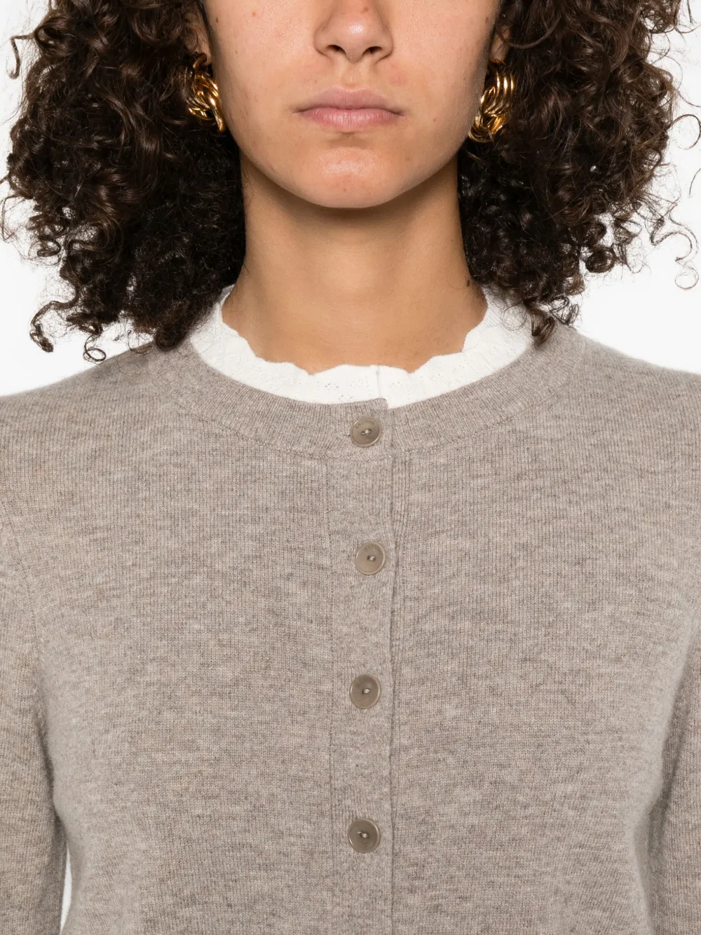 SANDRO Vest met afwerking van kant Beige