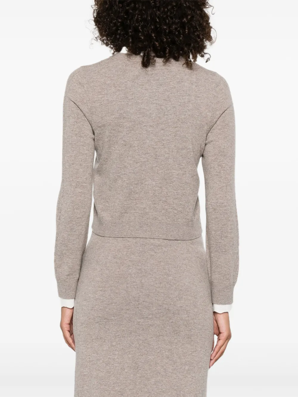 SANDRO Vest met afwerking van kant Beige