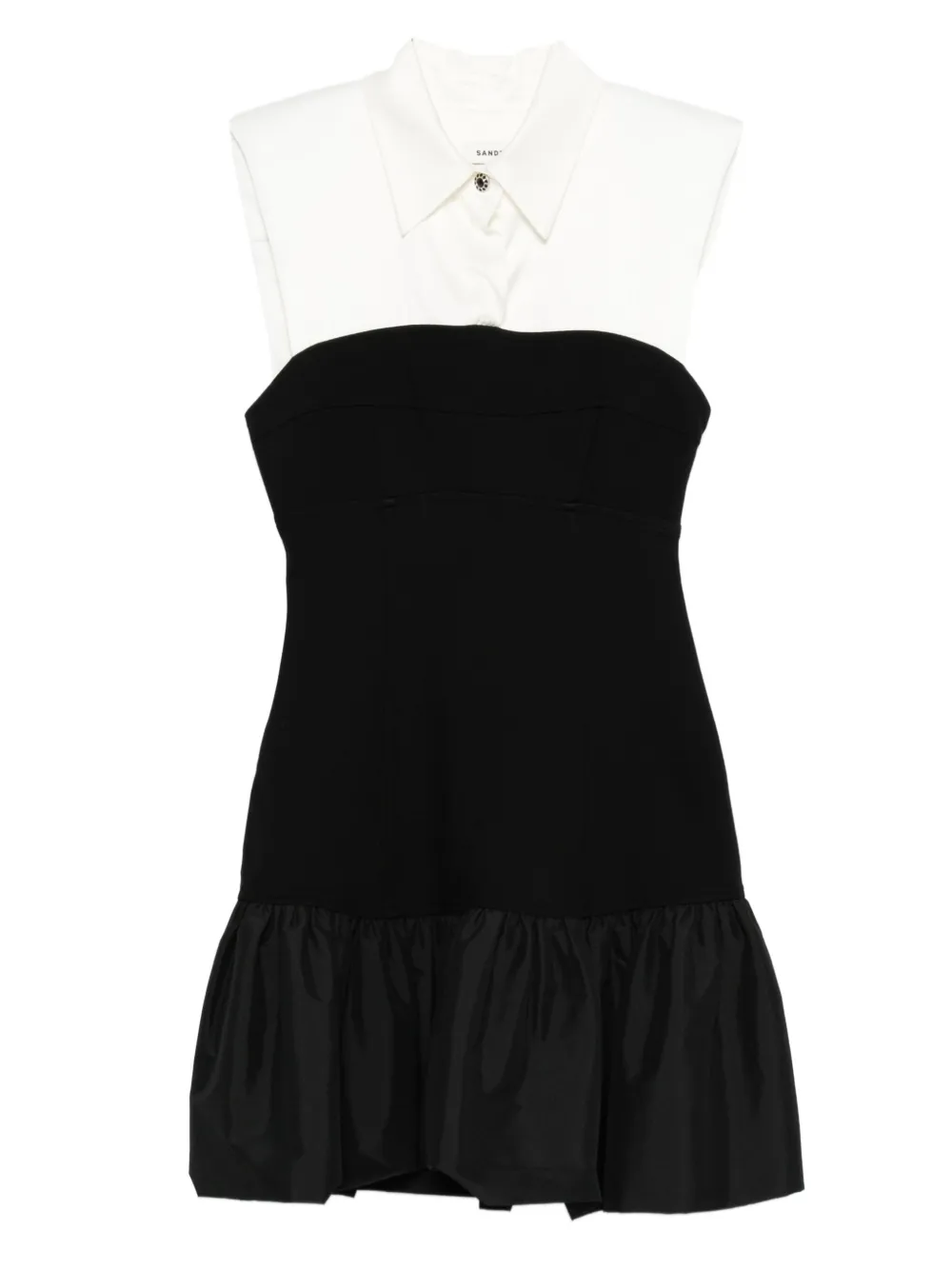 SANDRO robe courte à volants superposés | noir | Image 1
