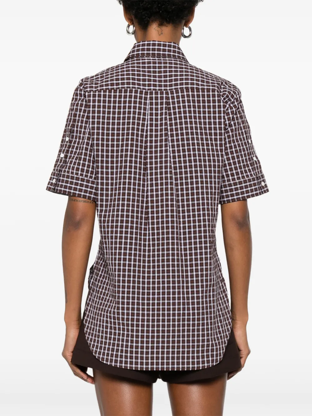 SANDRO Geruit shirt Bruin