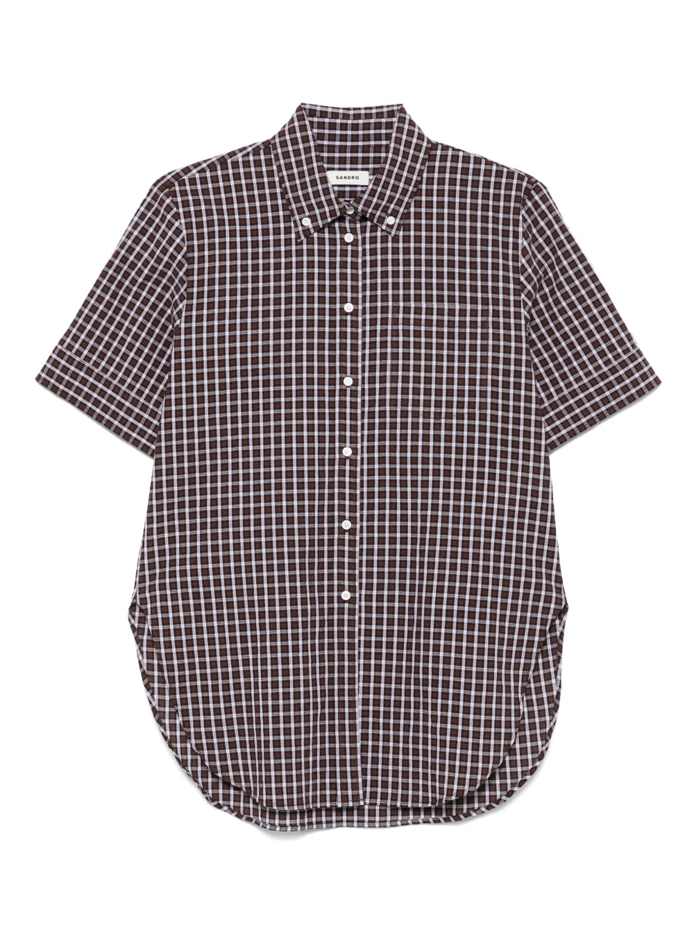 SANDRO Geruit shirt Bruin