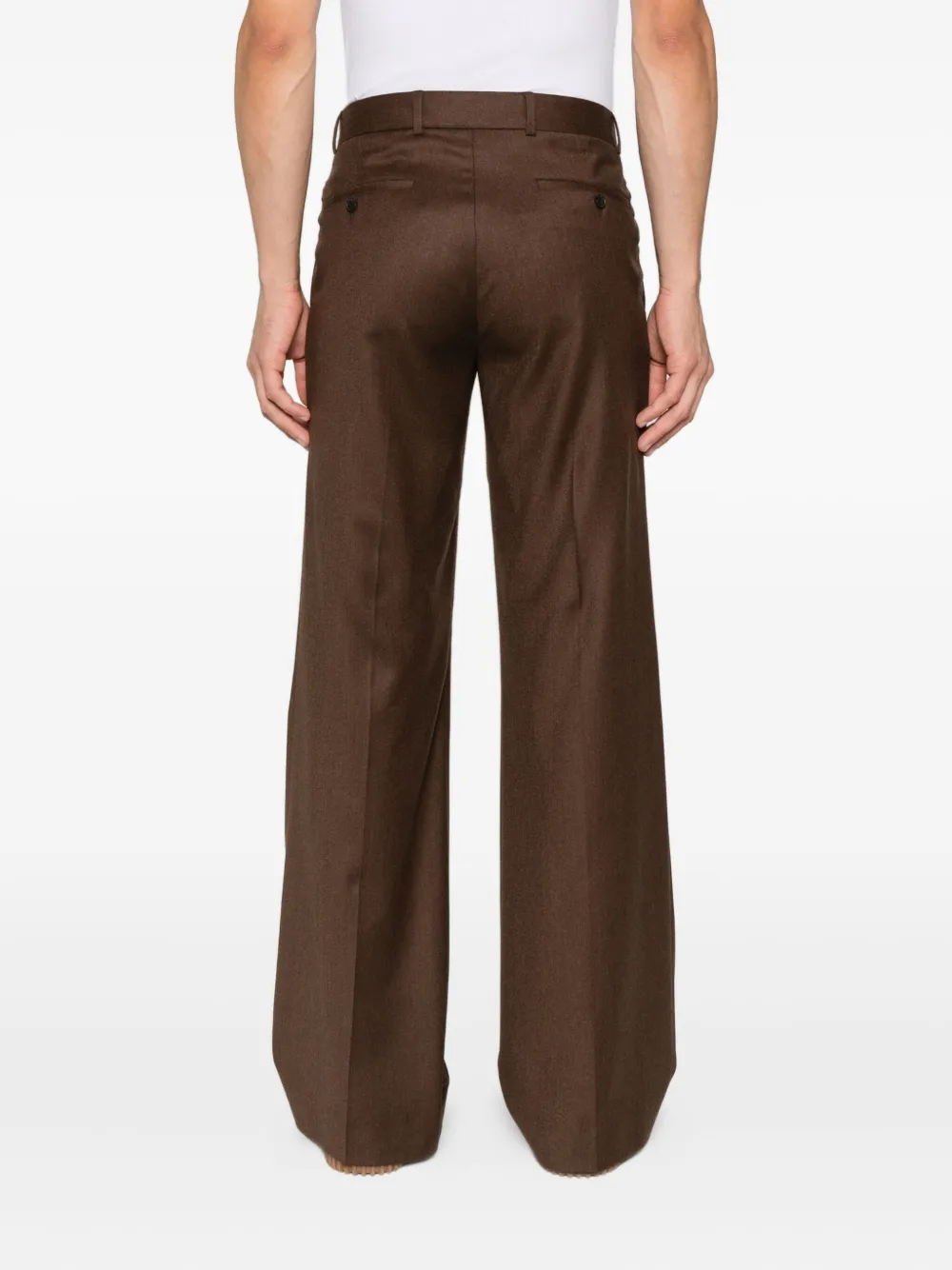 SANDRO Chino van scheerwol met geplooid detail Bruin