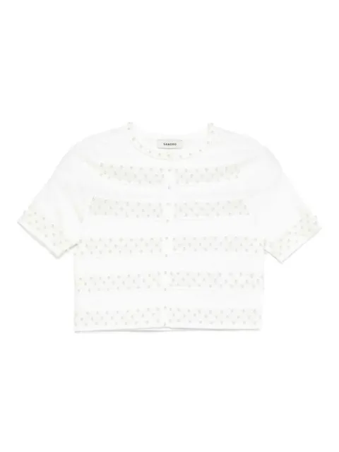SANDRO embellished striped cardigan