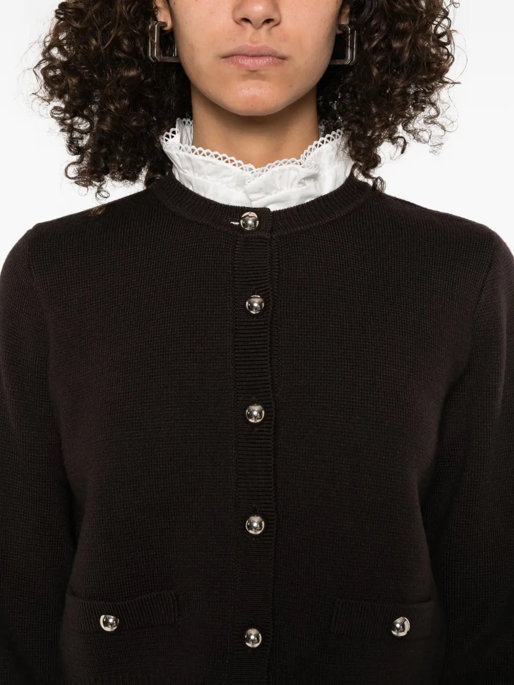 SANDRO Vest met knoopsluiting Bruin