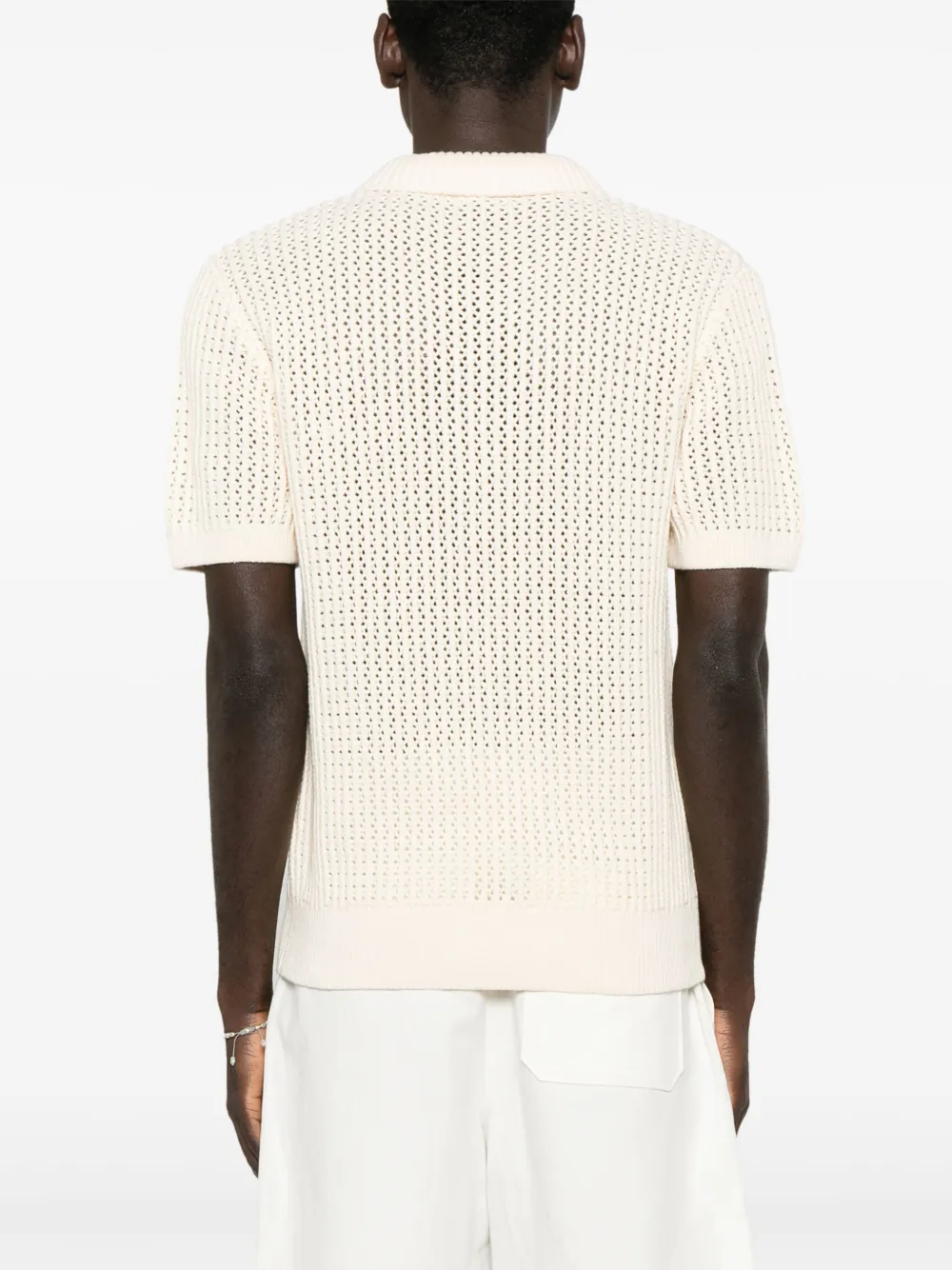 SANDRO Opengebreid poloshirt Beige