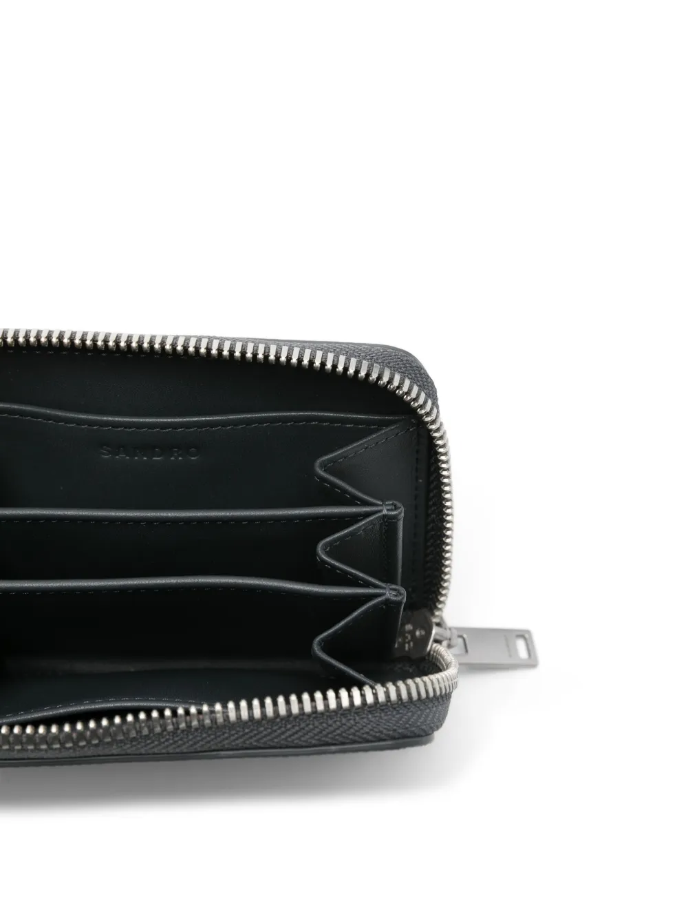 SANDRO Portemonnee van saffiano leer Grijs