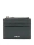 SANDRO textured zipped cardholder - Grey