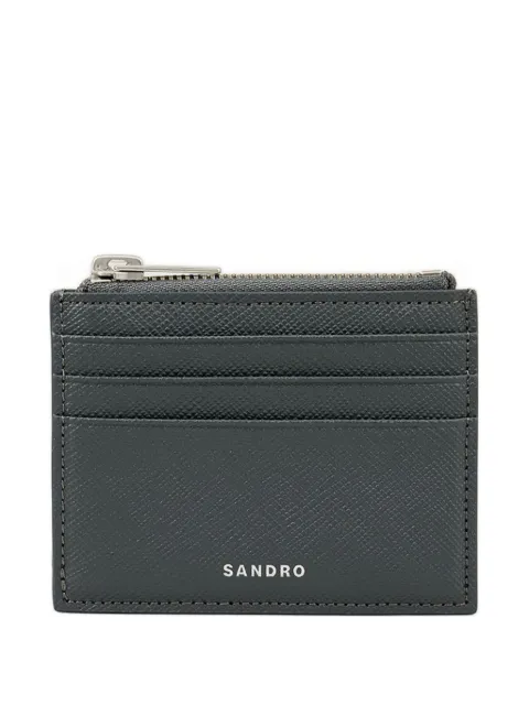 SANDRO textured zipped cardholder