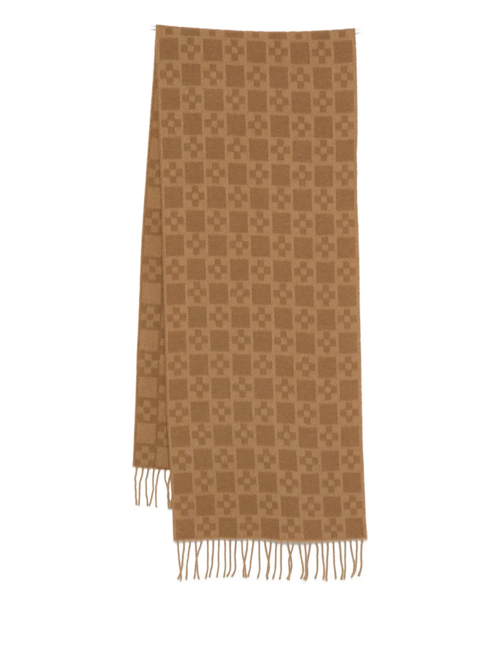 SANDRO Sciarpa in lana con motivo geometrico - Camel