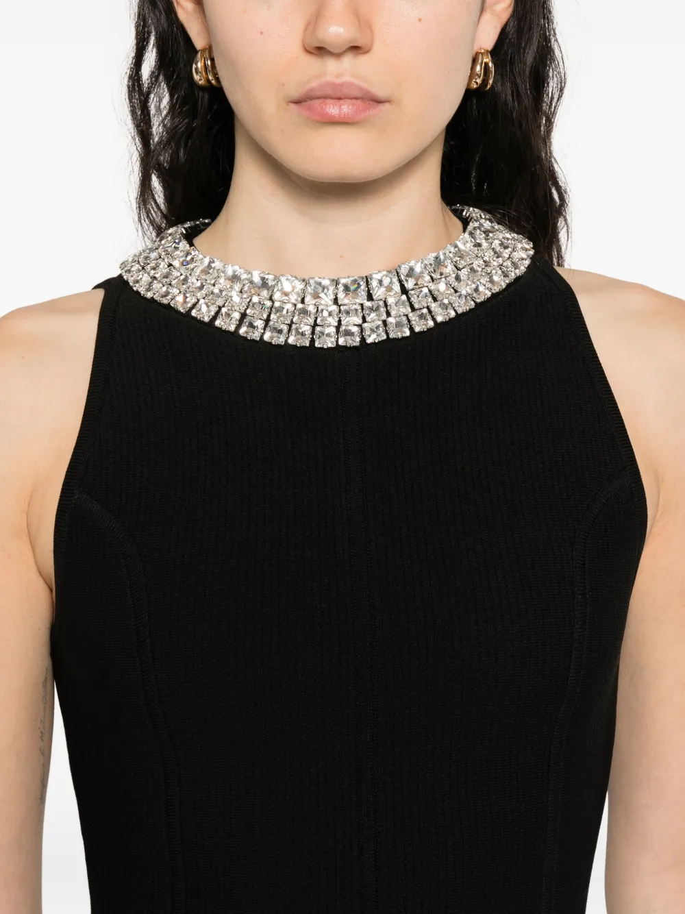 SANDRO Verfraaide flared jurk Zwart