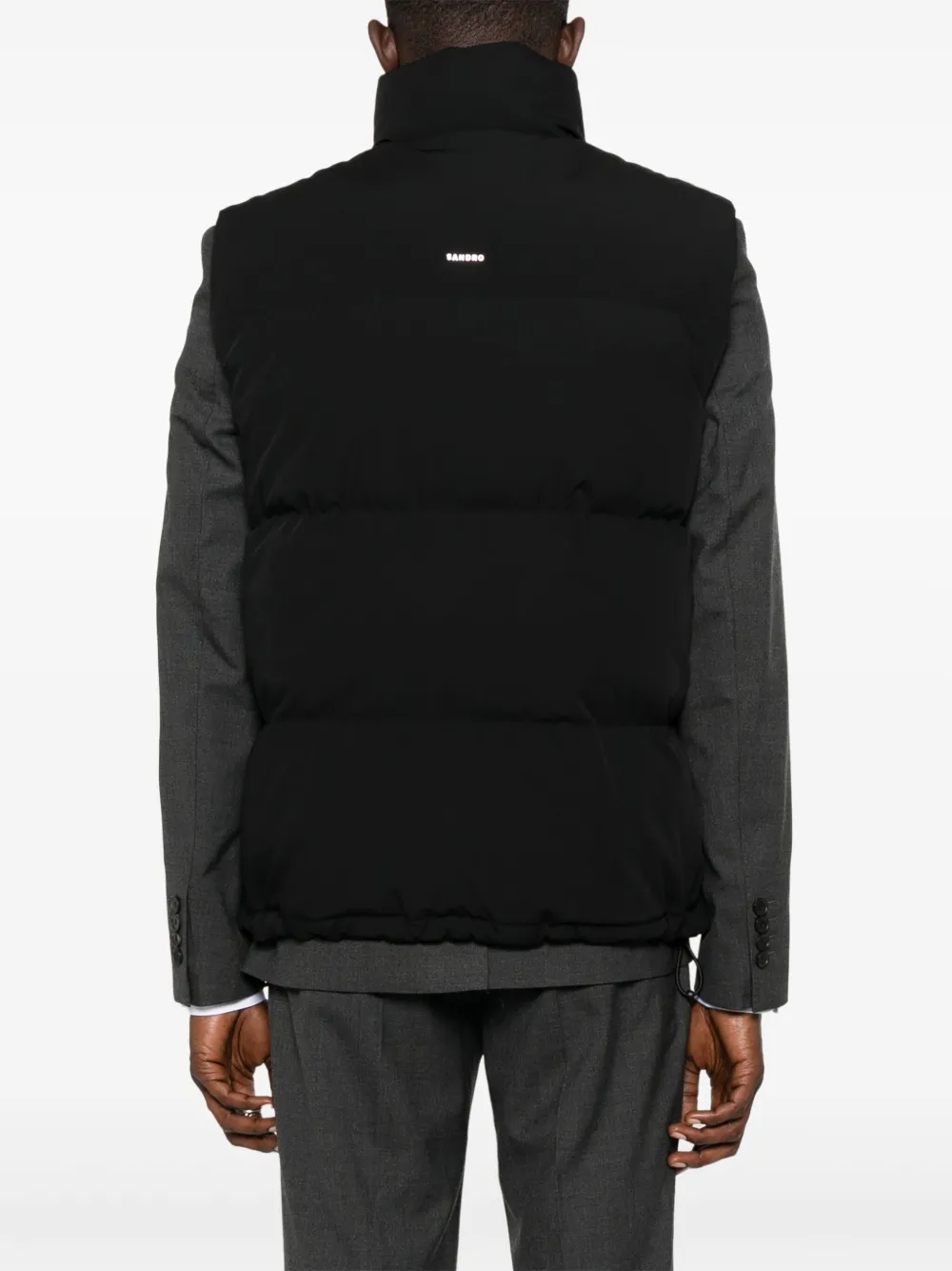 SANDRO Gewatteerd jack met rits Zwart