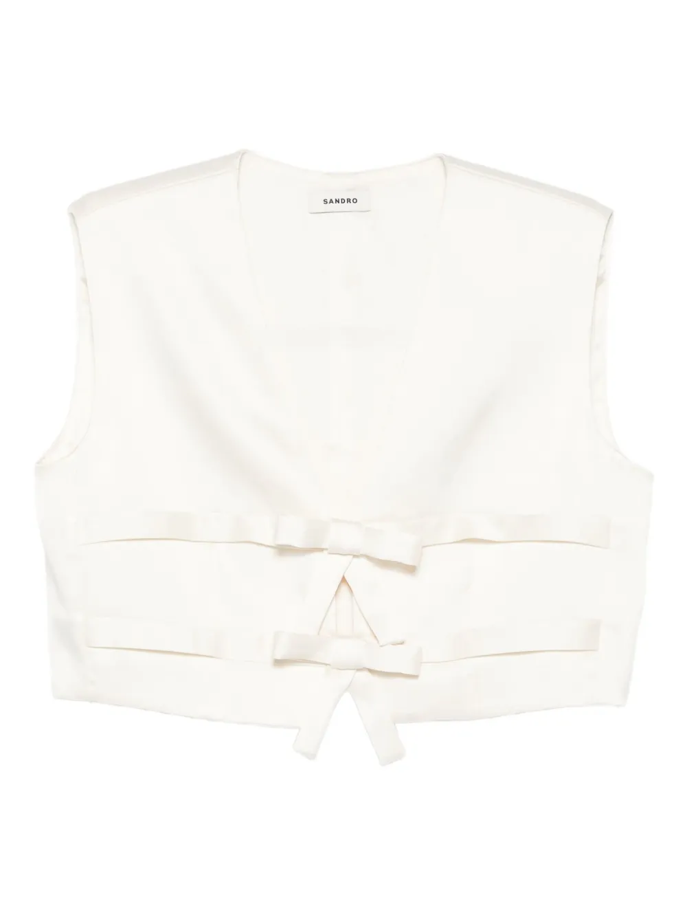 SANDRO bow-detail sleeveless top | Neutrals | Image 1