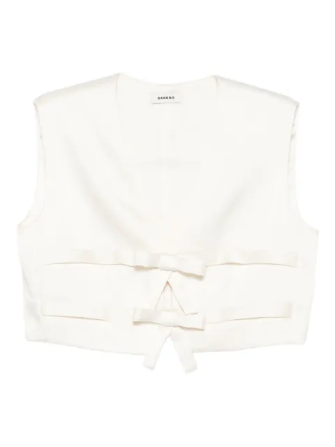 SANDRO bow-detail sleeveless top