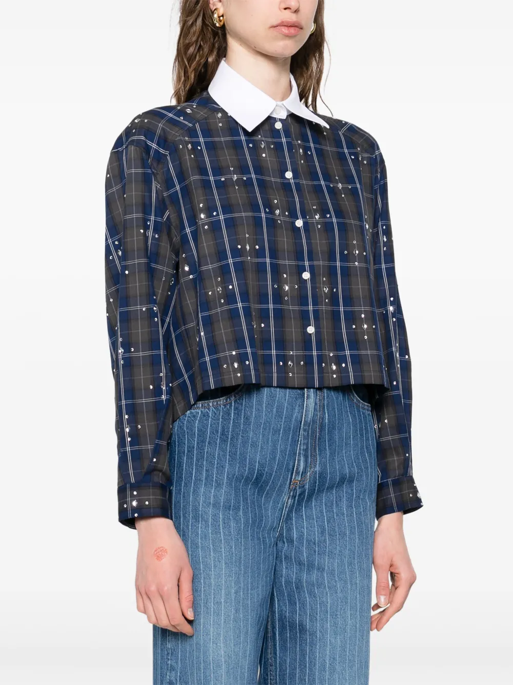 SANDRO Geruit blouse Blauw