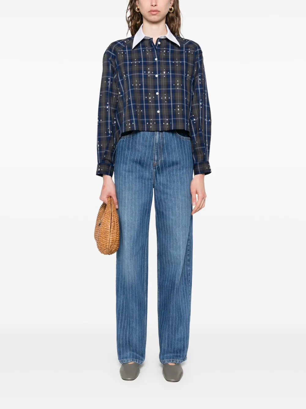 SANDRO Geruit blouse Blauw