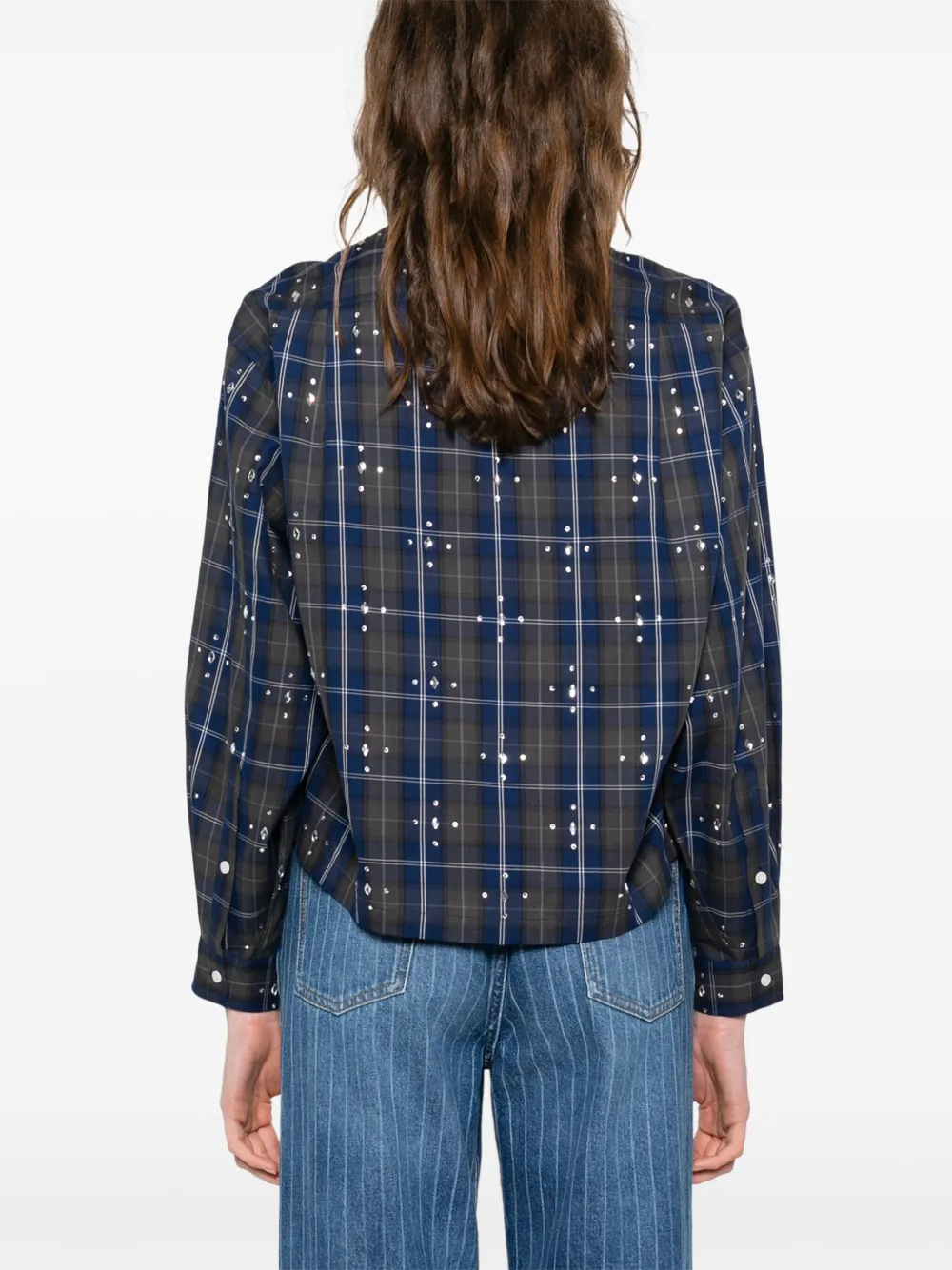 SANDRO Geruit blouse Blauw