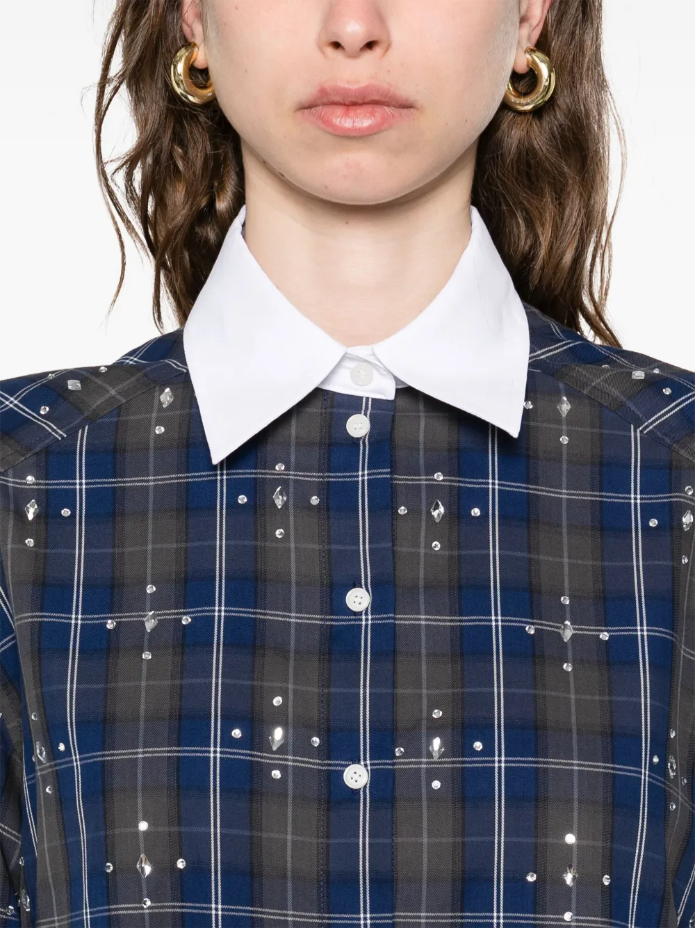 SANDRO Geruit blouse Blauw