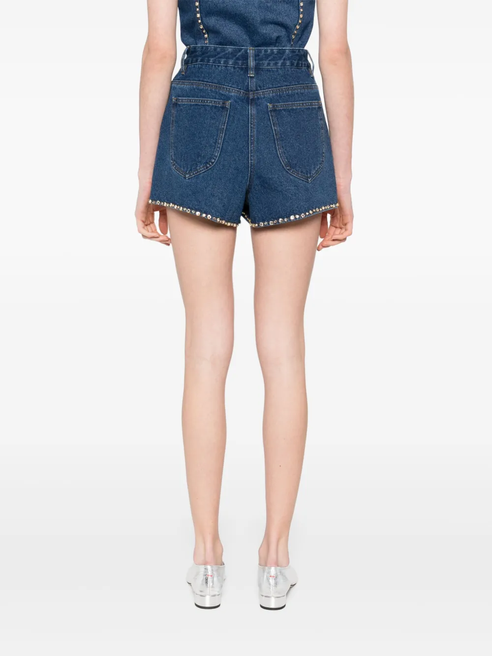SANDRO Shorts verfraaid met stras Blauw