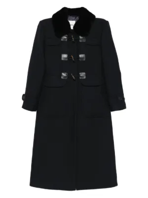 sandro ブラックコート　レザーファー SANDRO ウィメンズ コート通販 - FARFETCH