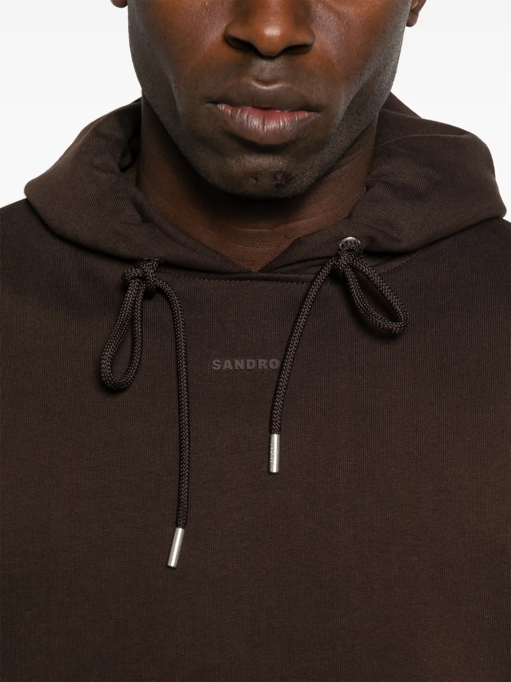 SANDRO Hoodie met logoprint Bruin