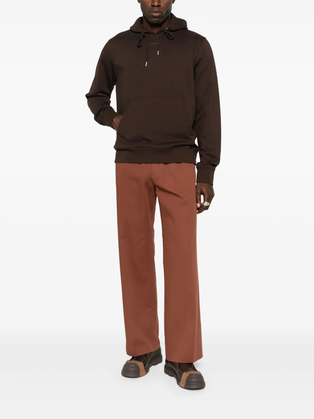 SANDRO Hoodie met logoprint Bruin