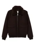SANDRO shearling-collar jacket - Brown