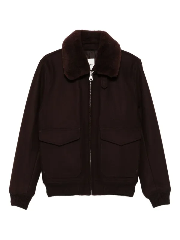 SANDRO Veste Bomber à Fermeture Zippée Marron FARFETCH FR