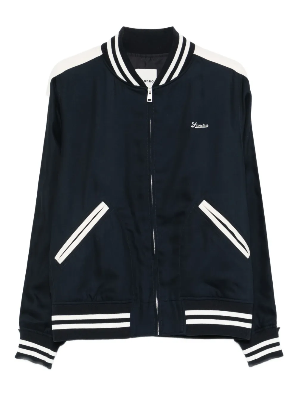SANDRO logo-embroidered bomber jacket | Blue | Image 1