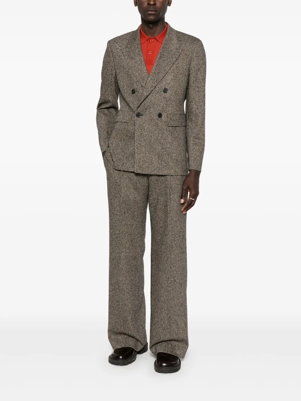 SANDRO Broek met geplooid detail - Bruin