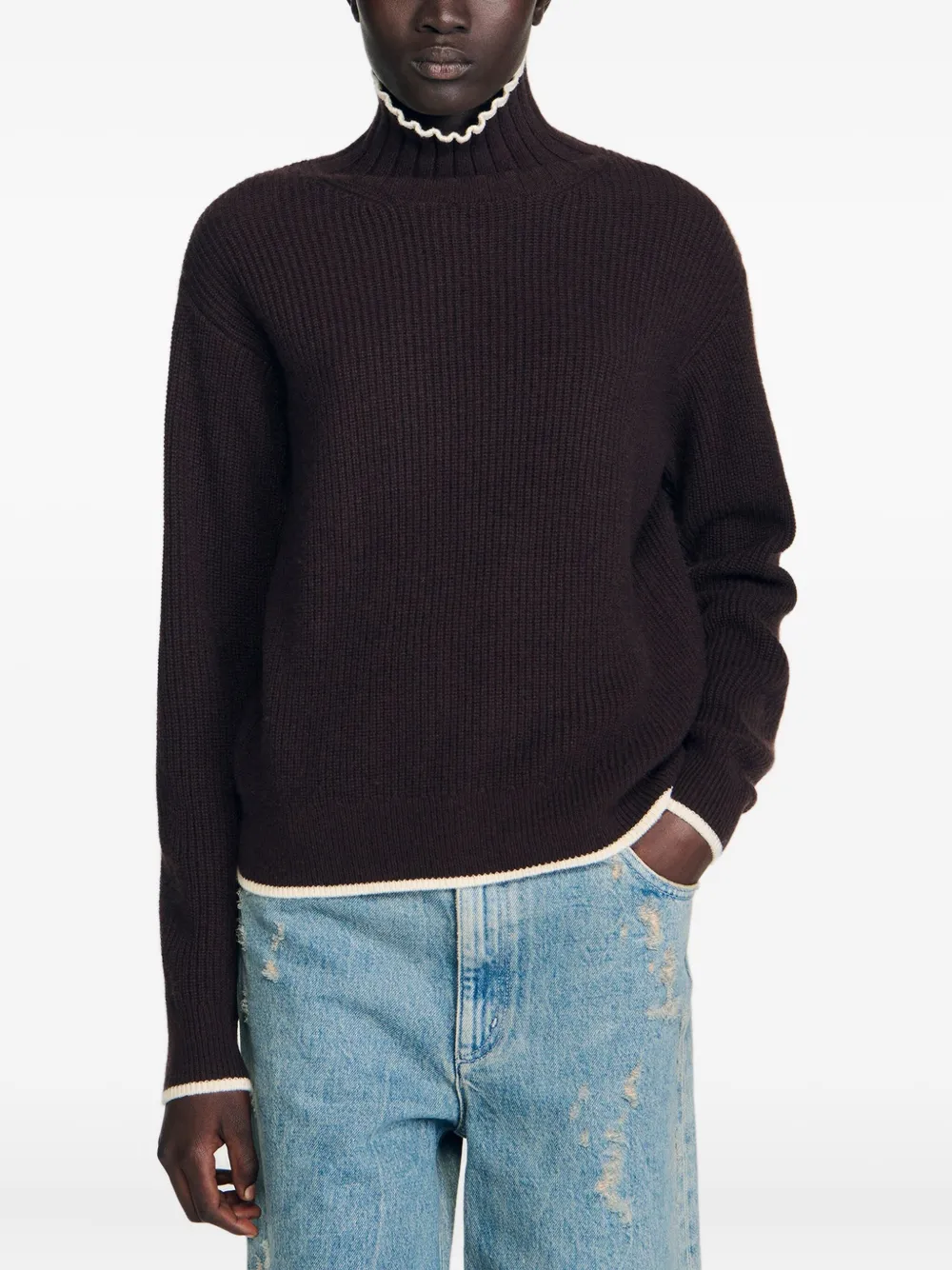 SANDRO ruffled turtleneck sweater | Sweaters | Image 2