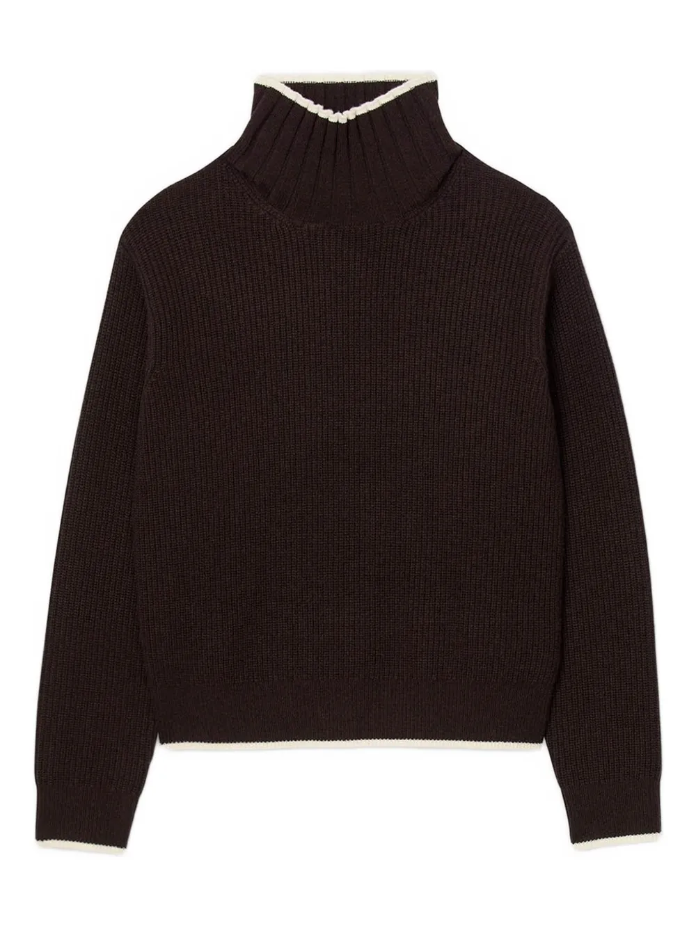 SANDRO ruffled turtleneck sweater | Brown | Image 1