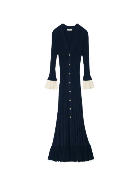 SANDRO two-tone knit midi dress
