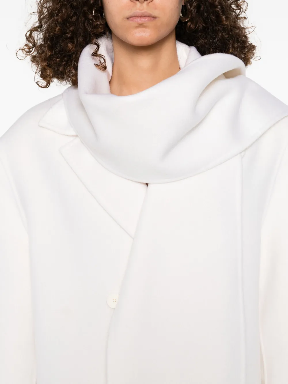 SANDRO Wollen jas met dubbele rij knopen Beige