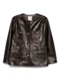 SANDRO leather jacket - Brown