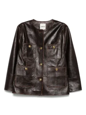 Sandro レザージャケット　新品未使用 SANDRO レザージャケット | ブラウン | FARFETCH JP