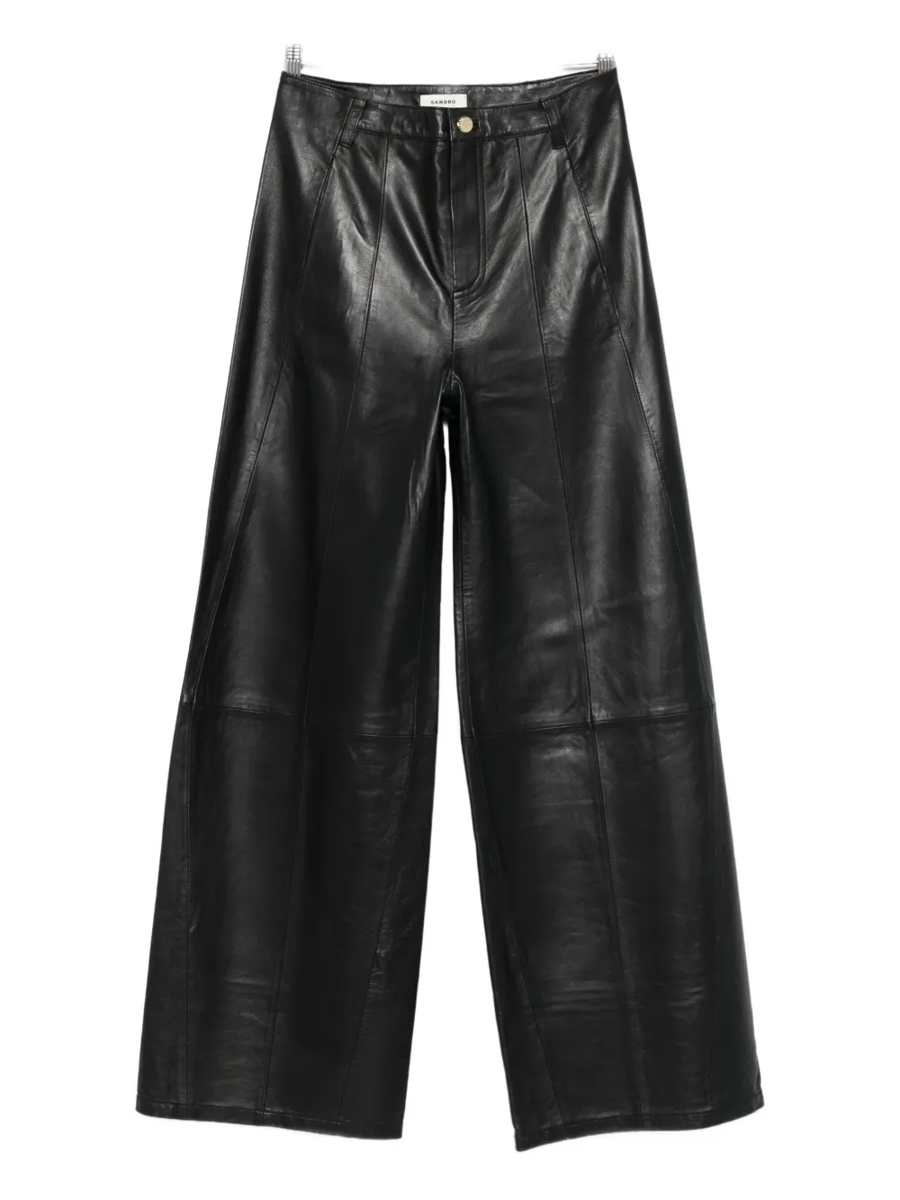 SANDRO Pantaloni in pelle - Nero