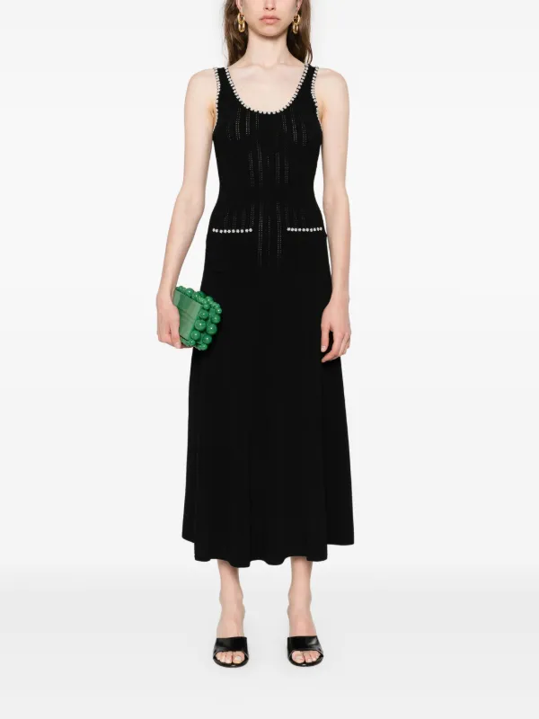 SANDRO faux-pearl Embellished Midi Dress | Black | FARFETCH UZ