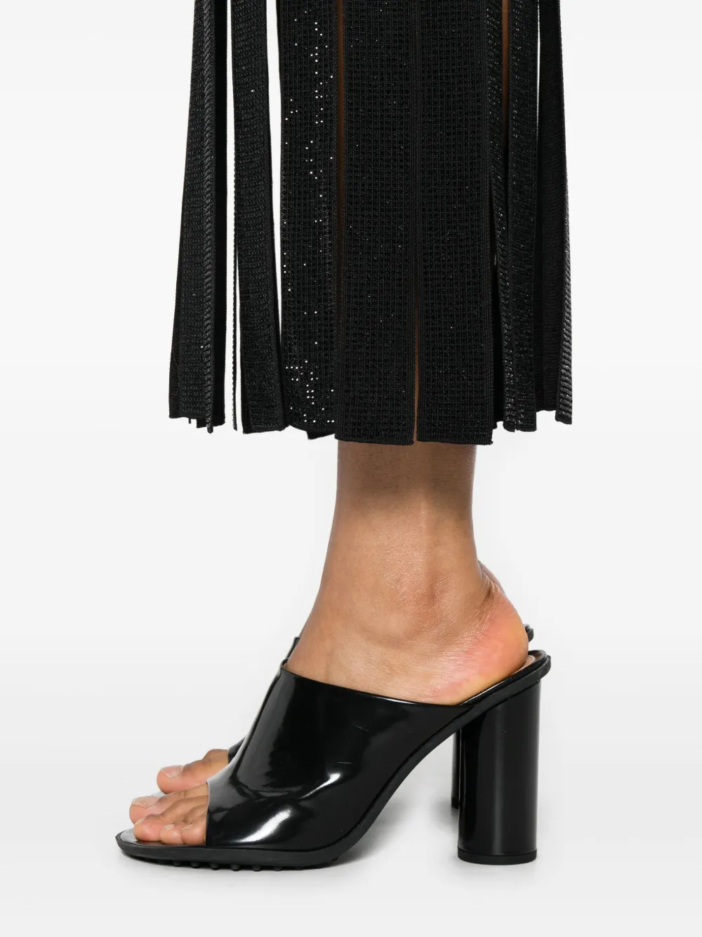 SANDRO Maxi-jurk verfraaid met franje Zwart