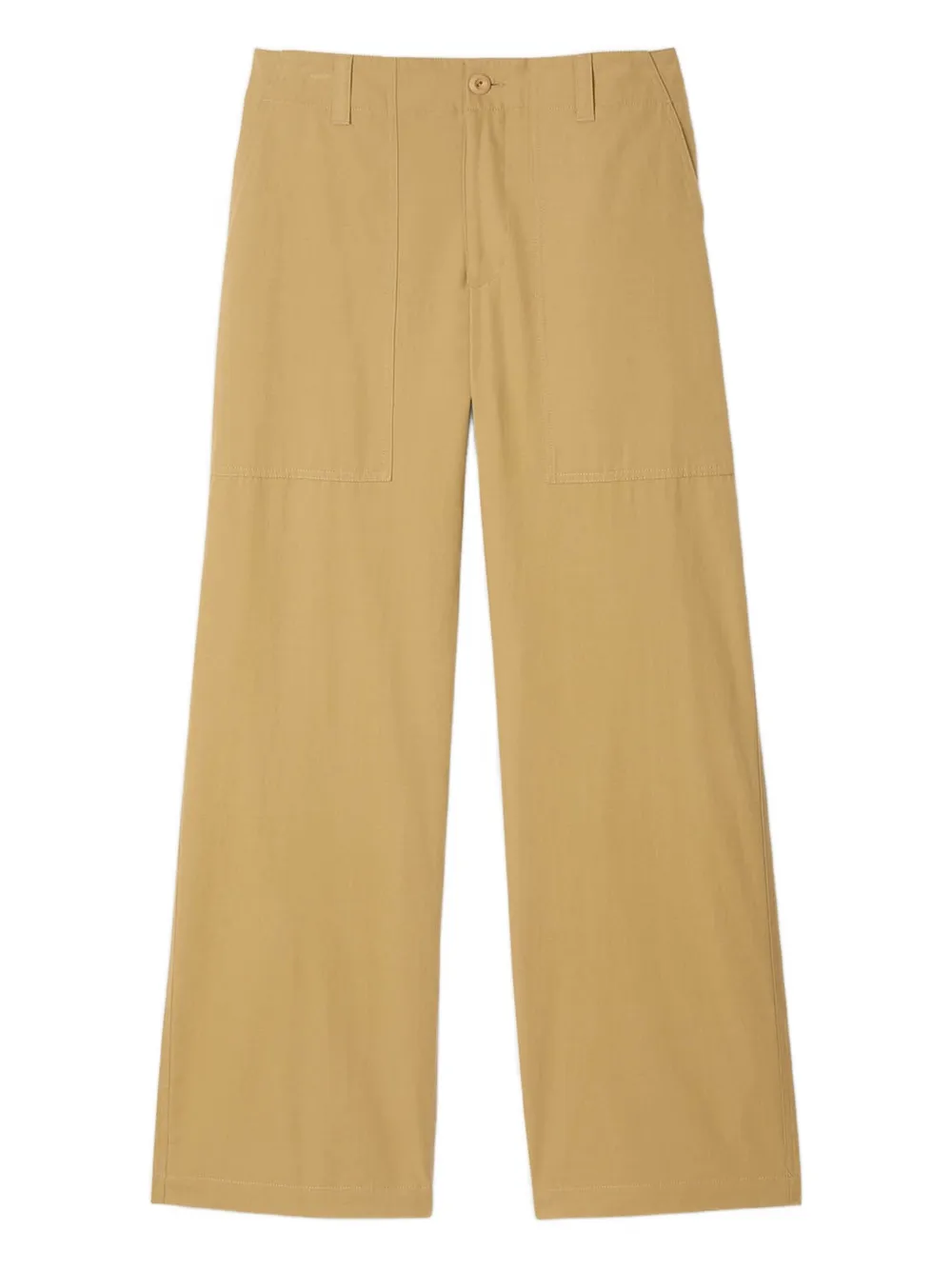 SANDRO patch-pocket cotton pants Geel